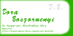 dora boszormenyi business card
