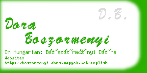 dora boszormenyi business card